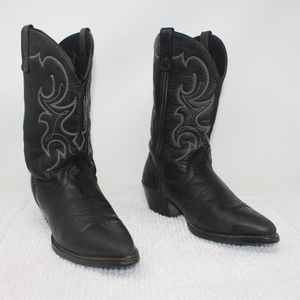 Laredo Black Soft Leather Western Boots Size 8 M